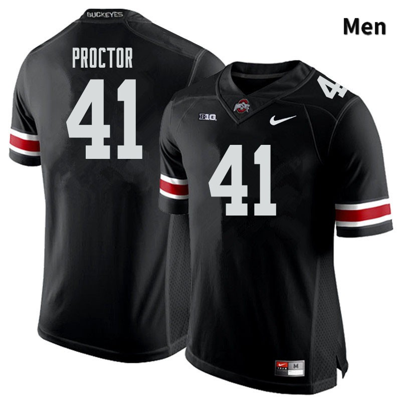 Ohio State Buckeyes Josh Proctor Men's #41 Black Authentic Stitched College Football Jersey
